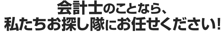 会計士のことなら、私たちお探し隊にお任せください！