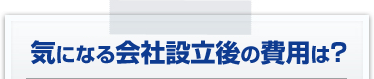 気になる会社設立後の費用は？