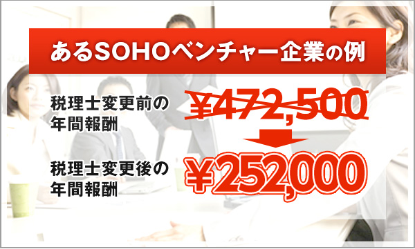 あるSOHOベンチャー企業の例、変更後の顧問料252,000円